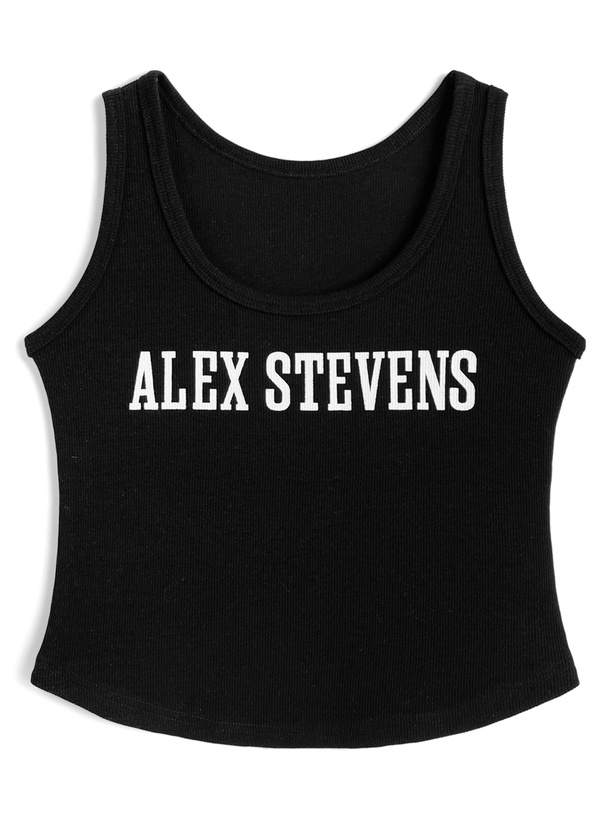 ロゴプリントリブタンクトップ