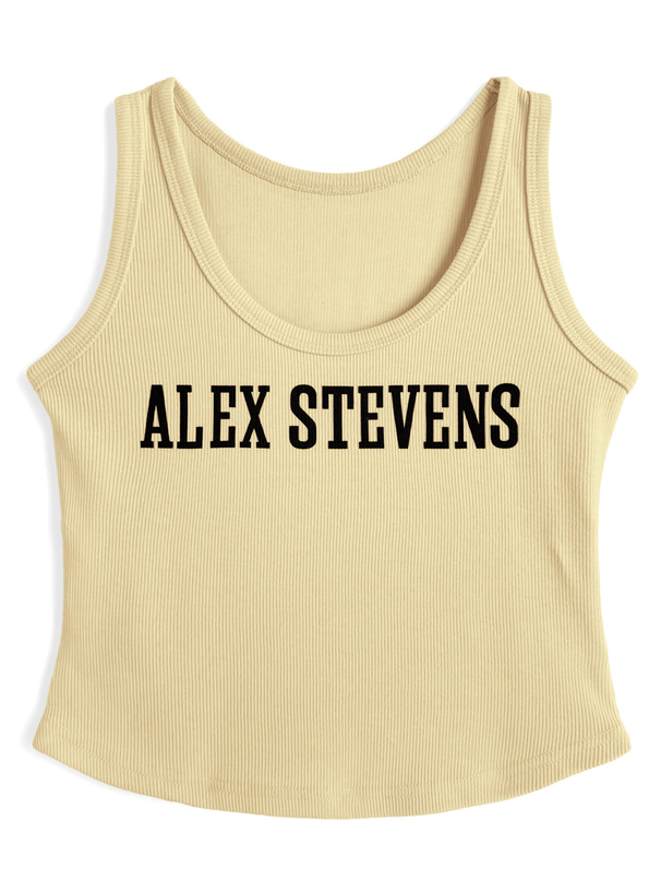 ロゴプリントリブタンクトップ