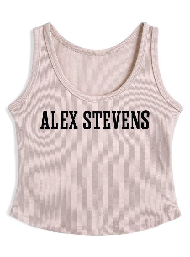 ロゴプリントリブタンクトップ