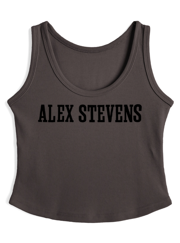 ロゴプリントリブタンクトップ