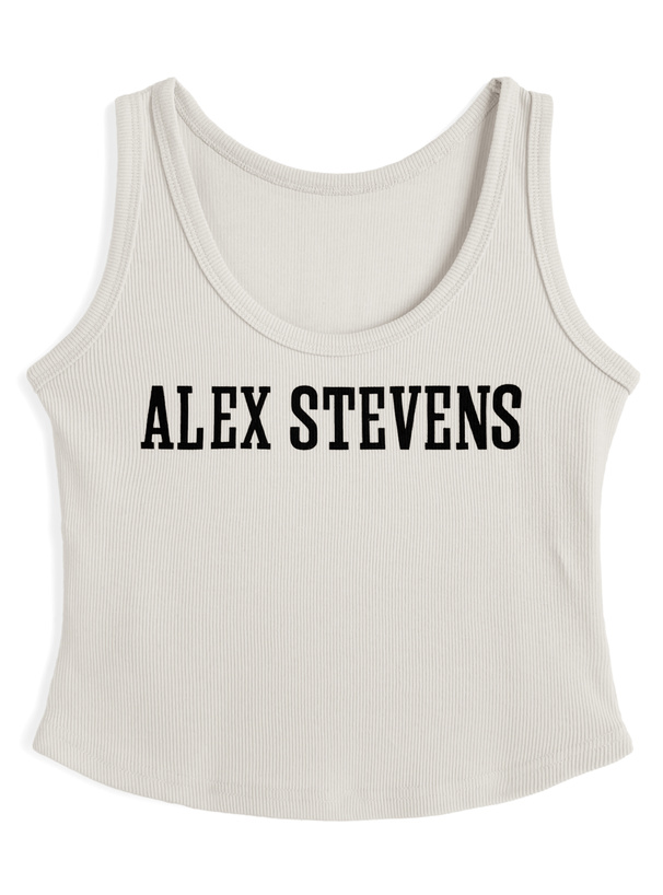 ロゴプリントリブタンクトップ