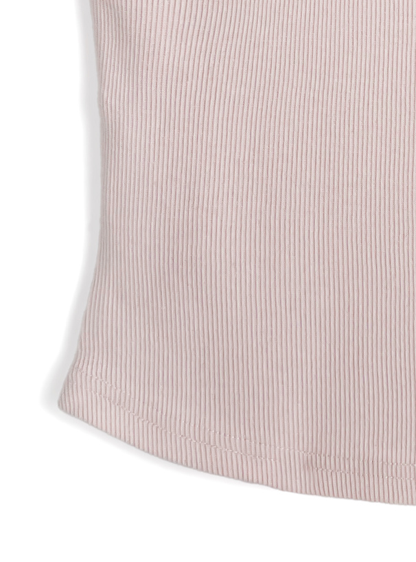 ロゴプリントリブタンクトップ