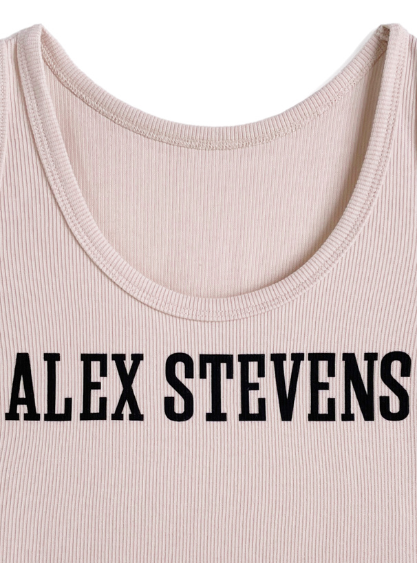 ロゴプリントリブタンクトップ