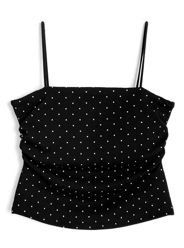 カップ付きドット柄キャミソール[ru1409]
