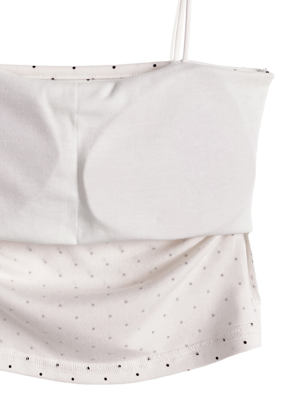 カップ付きドット柄キャミソール