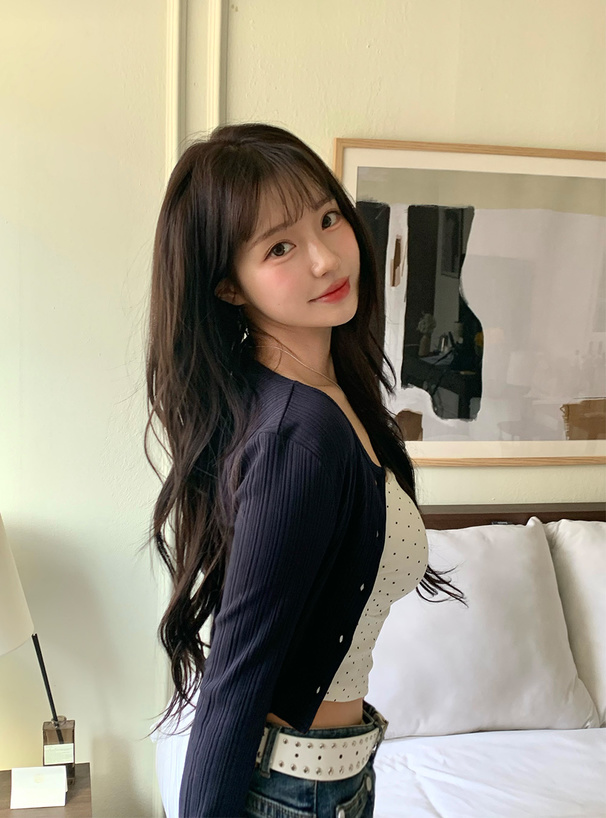 カップ付きドット柄キャミソール