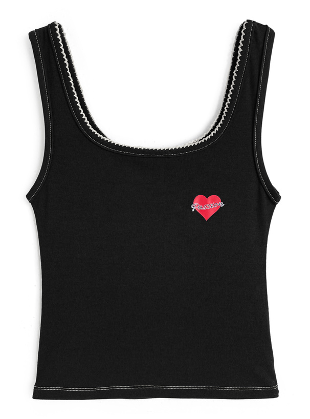 配色ステッチロゴプリントタンクトップ[ru1413]