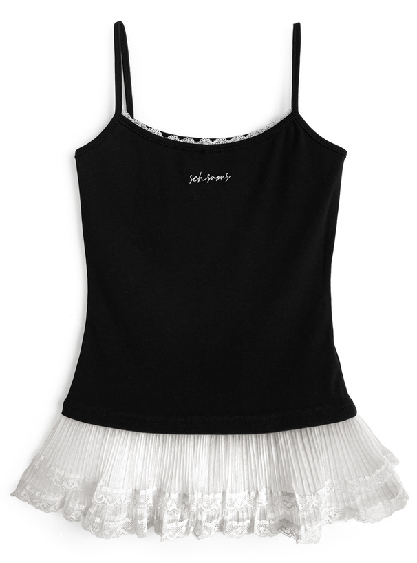 チュールレースドッキングキャミソール