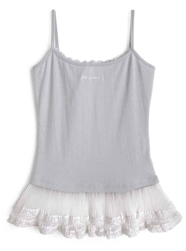 チュールレースドッキングキャミソール