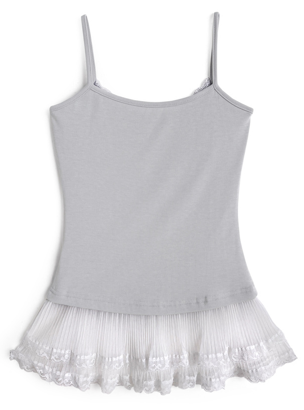 チュールレースドッキングキャミソール