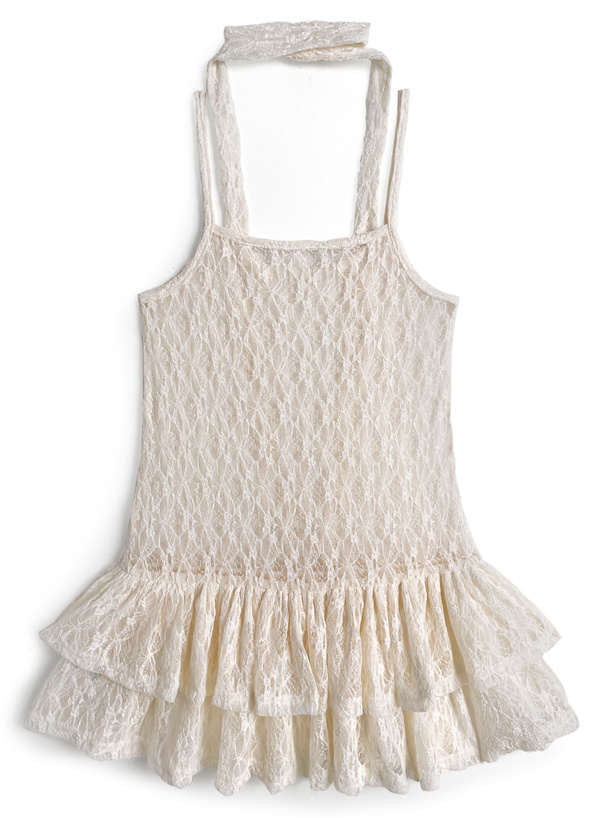 タイ付きレースティアードキャミソールトップス