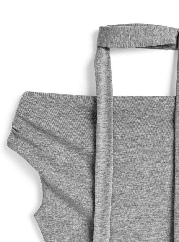 タイ付きオフショルダートップス