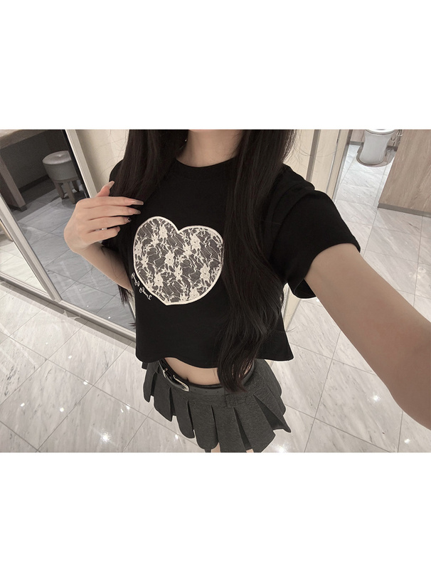 ハートレースTシャツ