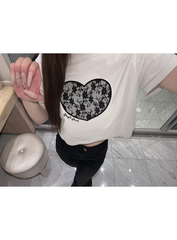 ハートレースTシャツ