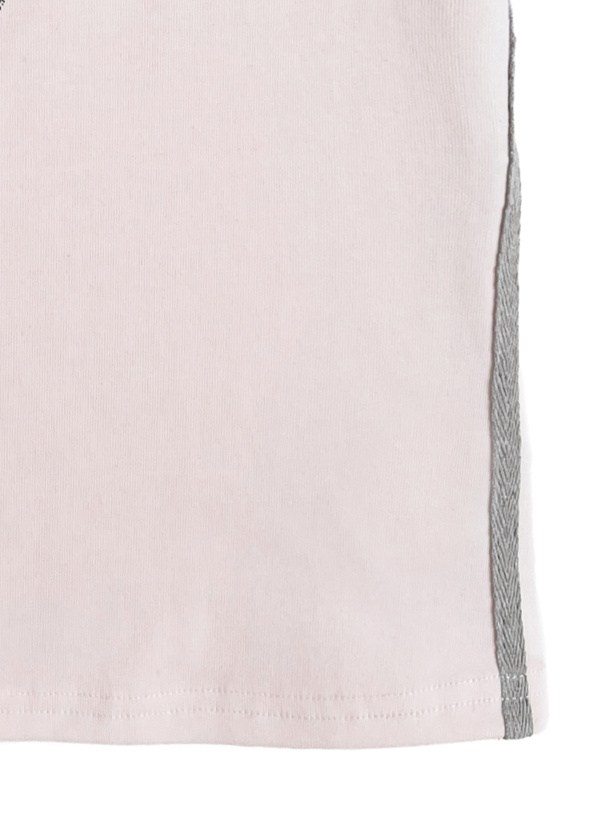 Vネックユニフォーム風ロゴプリントトップス