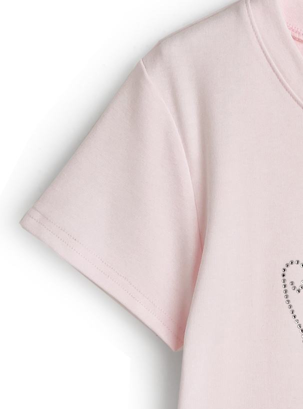 ラインストーンロゴショート丈Tシャツ