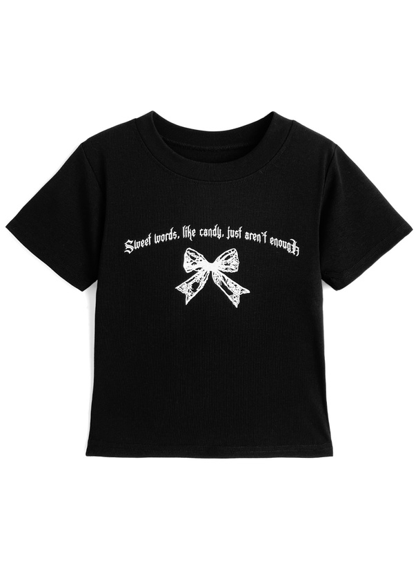 リボンロゴプリントTシャツ[ru1438]