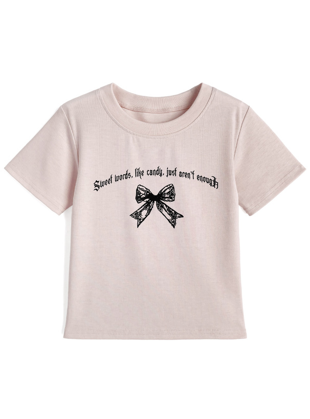 リボンロゴプリントTシャツ