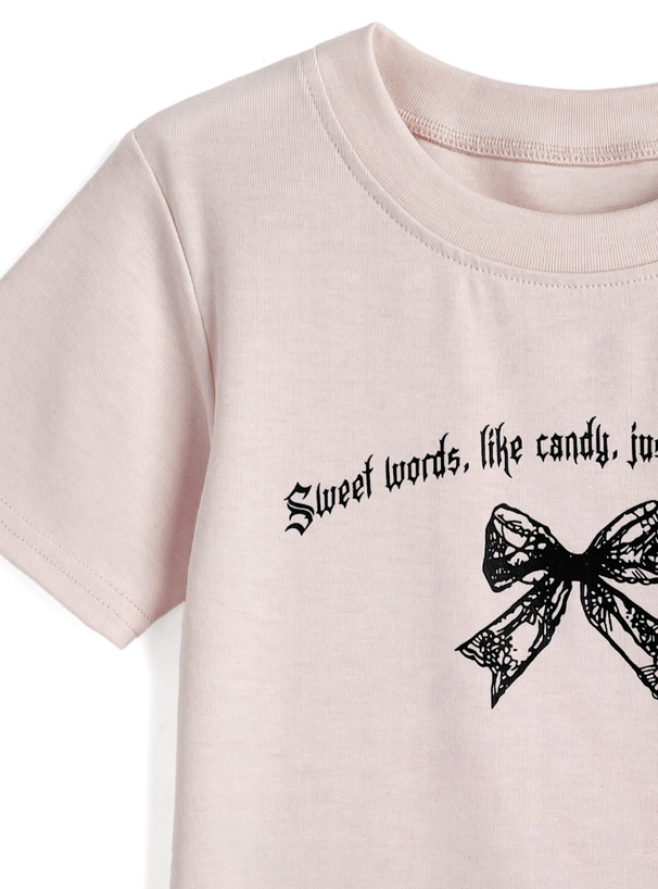 リボンロゴプリントTシャツ