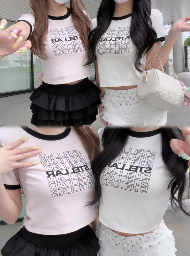 配色ロゴプリントTシャツ