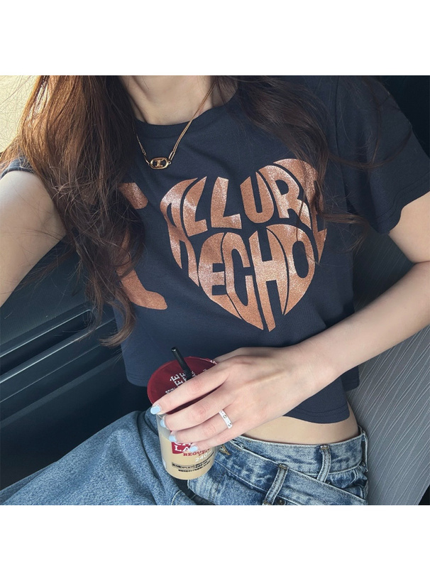 ラメハートロゴTシャツ