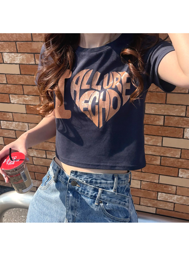 ラメハートロゴTシャツ