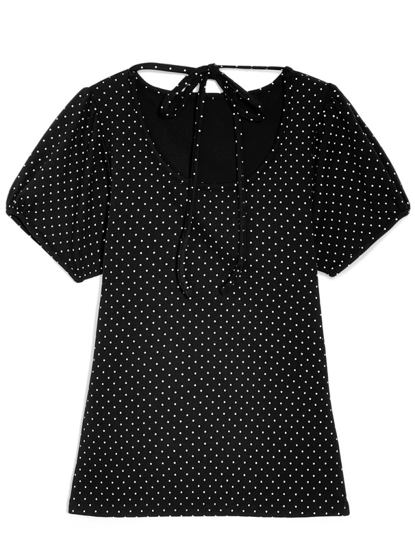 ILLIT アイリット BEB ドット柄ネックリボントップス