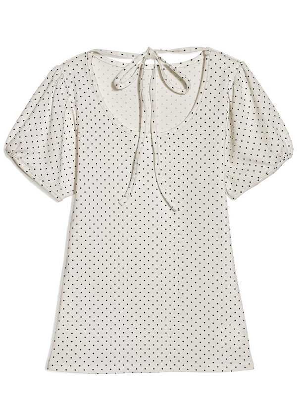 ILLIT アイリット BEB ドット柄ネックリボントップス