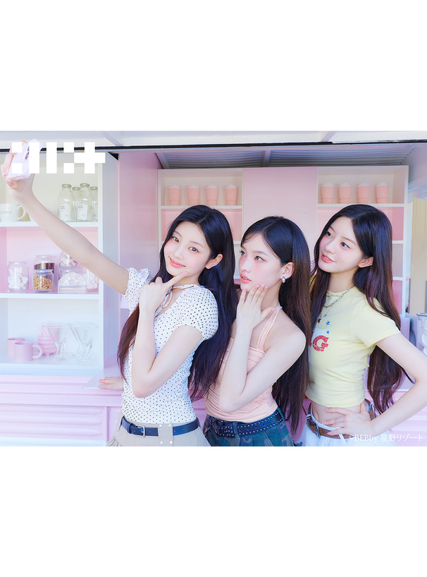 ILLIT アイリット BEB ドット柄ネックリボントップス