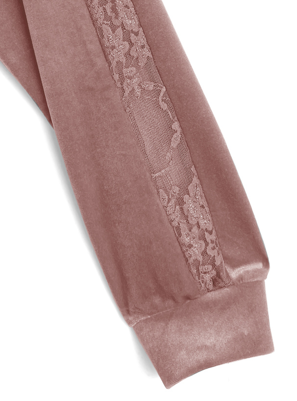 ベロアレースパーカー×ワイドパンツセットアップ