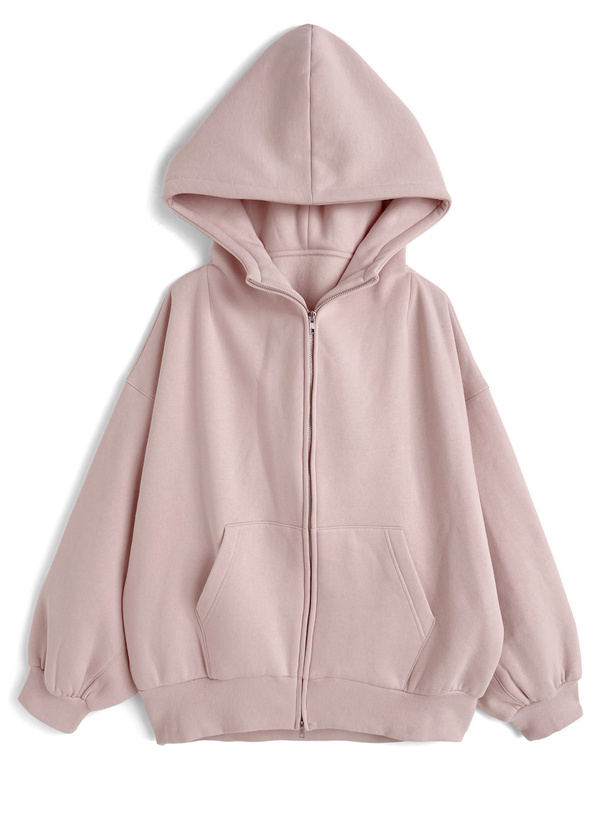 オーバーサイズダブルジップスウェットパーカー