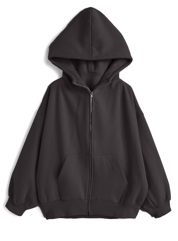 オーバーサイズダブルジップスウェットパーカー