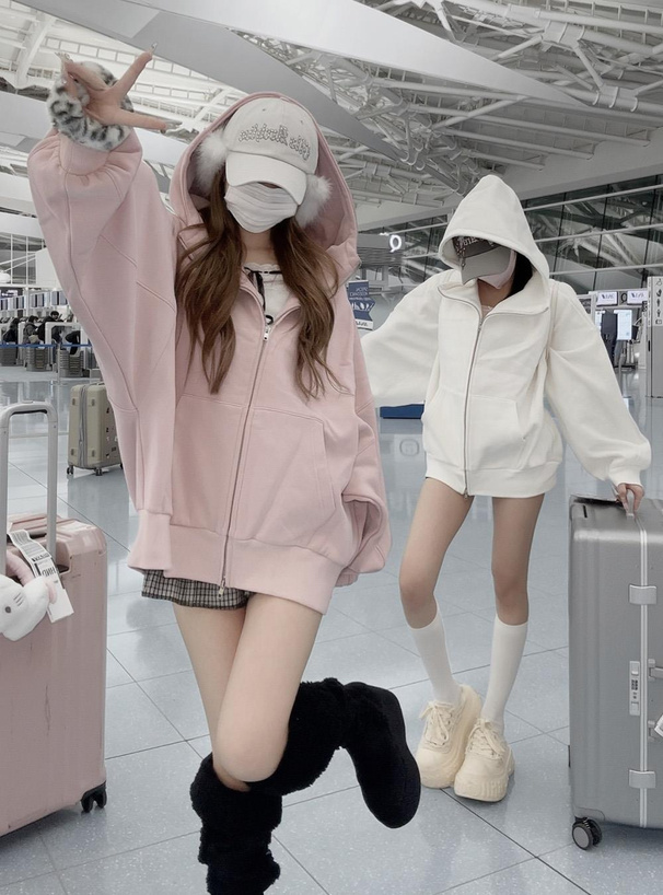 オーバーサイズダブルジップスウェットパーカー