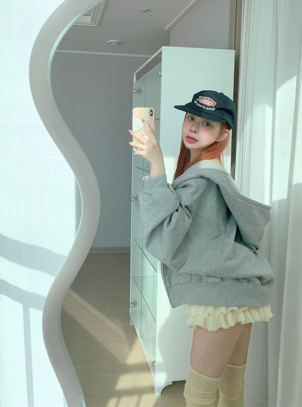 オーバーサイズダブルジップスウェットパーカー