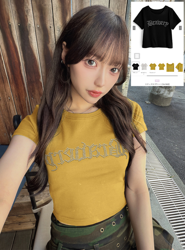 スタッズロゴTシャツ[ru1463] | レディースファッション通販のグレイル