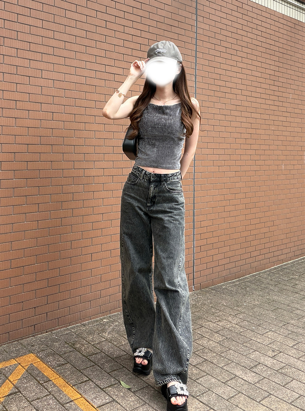 カップ付きベロアキャミソール