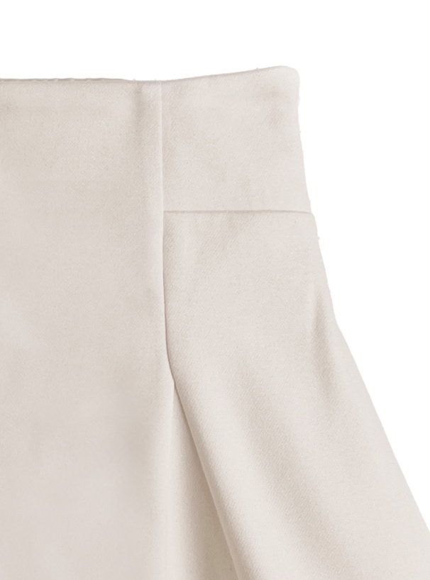 インパン裏地付きハイウエストフレアミニスカート