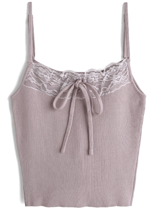 レースカーディガン×キャミソールアンサンブル