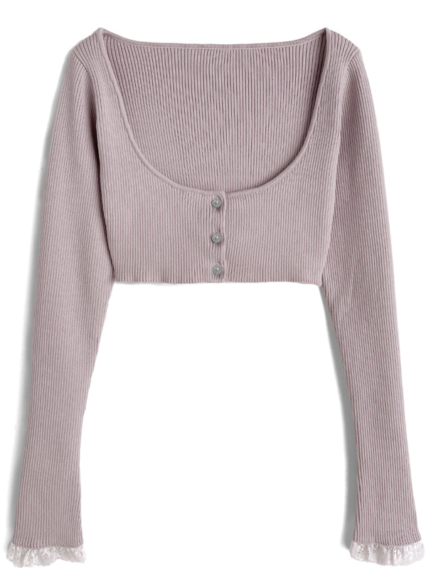 レースカーディガン×キャミソールアンサンブル