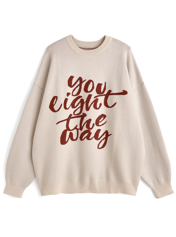 ロゴジャガードニットトップス