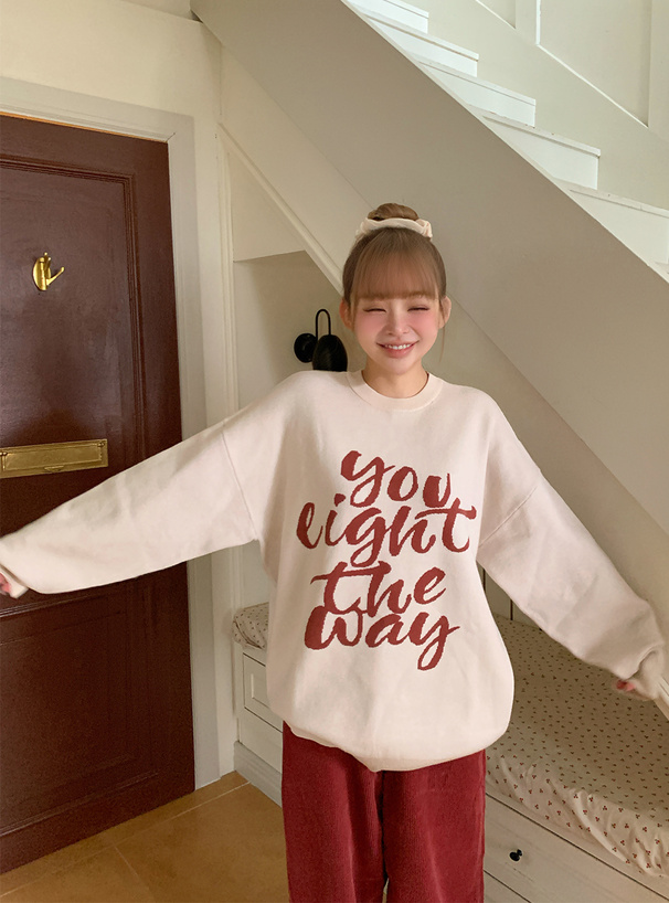 ロゴジャガードニットトップス