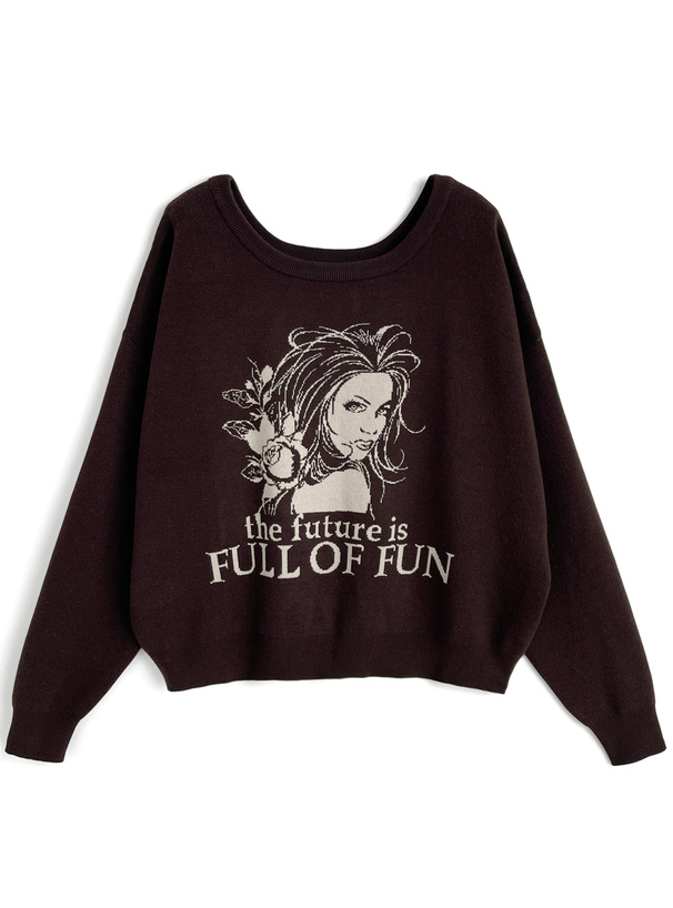 マルチWayグラフィックジャガードロゴニットトップス[ru1476