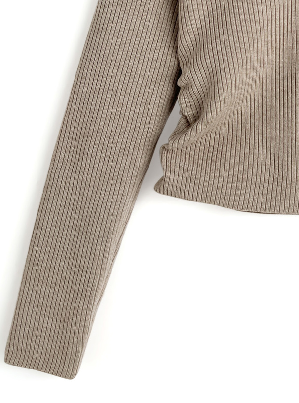 ビッグカラーオフショルダーニットトップス