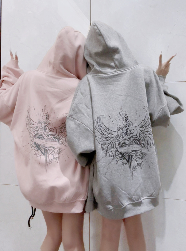 ロゴプリントダブルジップスウェットパーカー[ru1488] | レディース