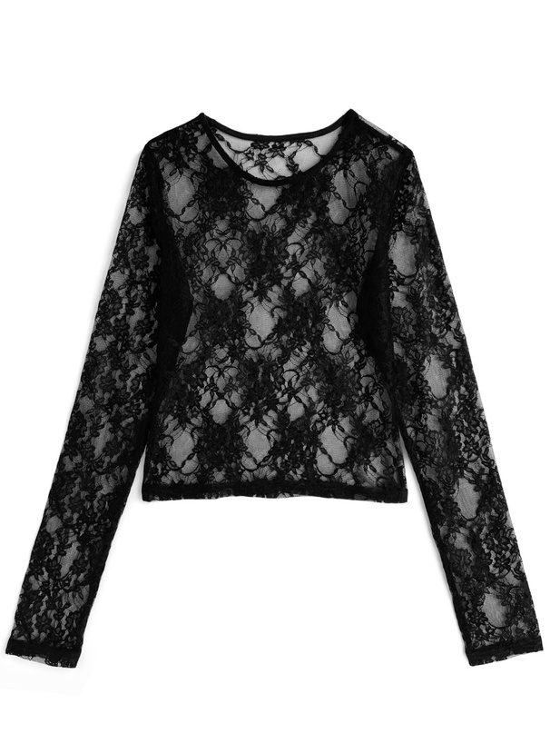 ショート丈レーストップス