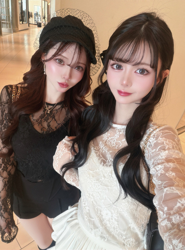 ショート丈レーストップス