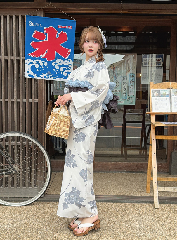 牡丹柄浴衣セット