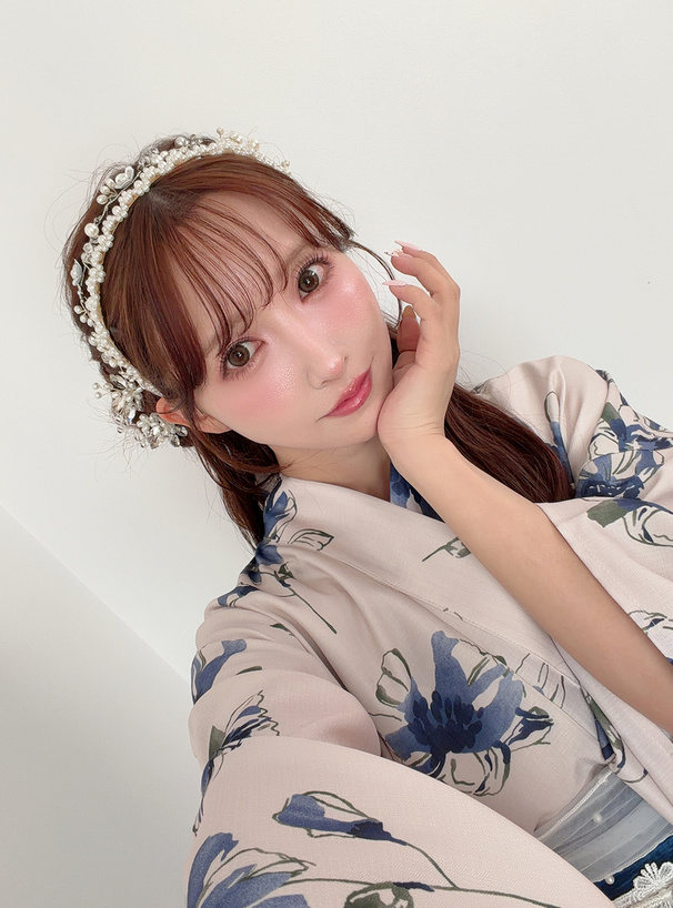 水彩花柄浴衣セット