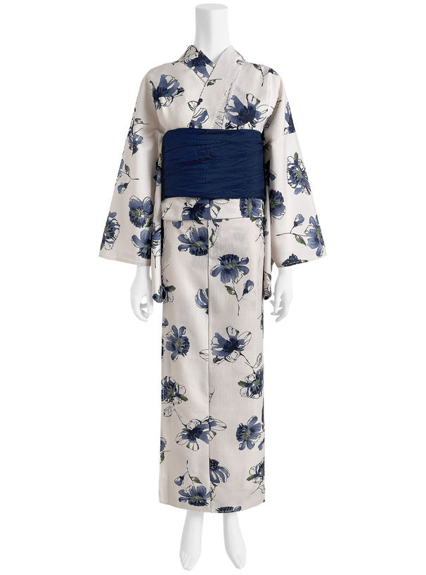 水彩花柄浴衣セット
