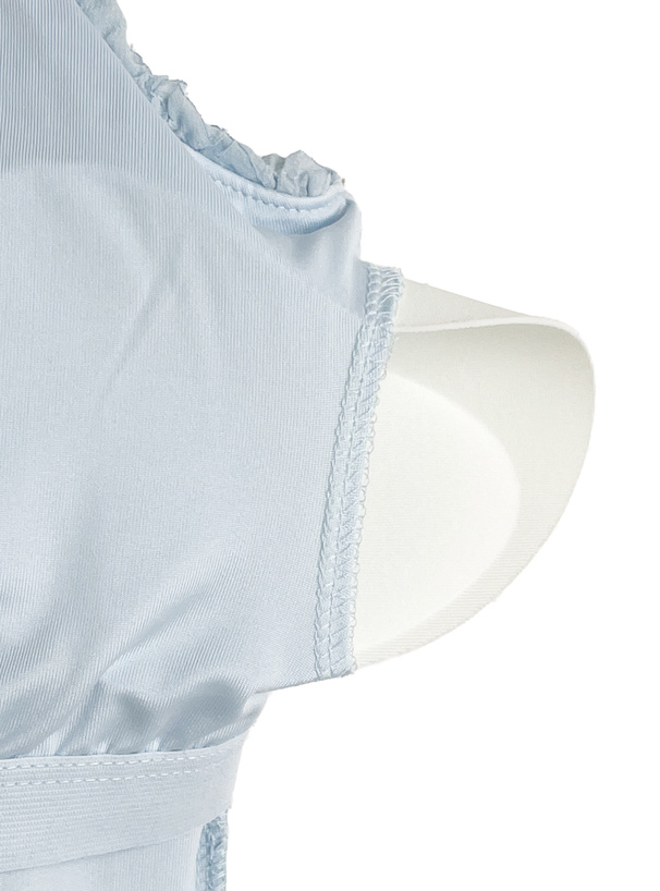 カップ付きフリルシャーリングキャミソール×ロングスカートセットアップ